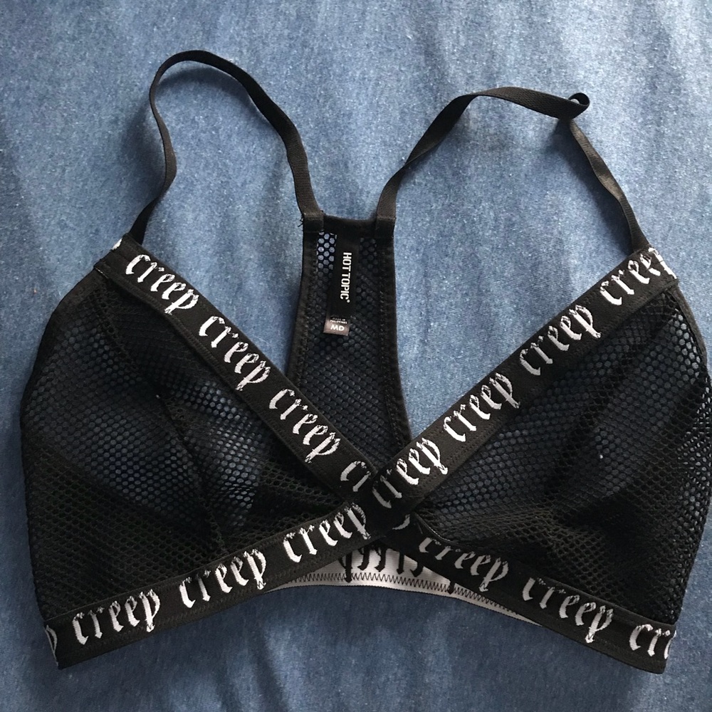 “creep” fishnet bralette